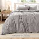 Bare Home Microfiber Duvet Cover Set - Ultra Soft Washed Microfiber - Queen Size - Linen-Like Look - Easy Care - Breathable Fabric - Our Softest Duvet Cover Set (Queen, Frost Grey)