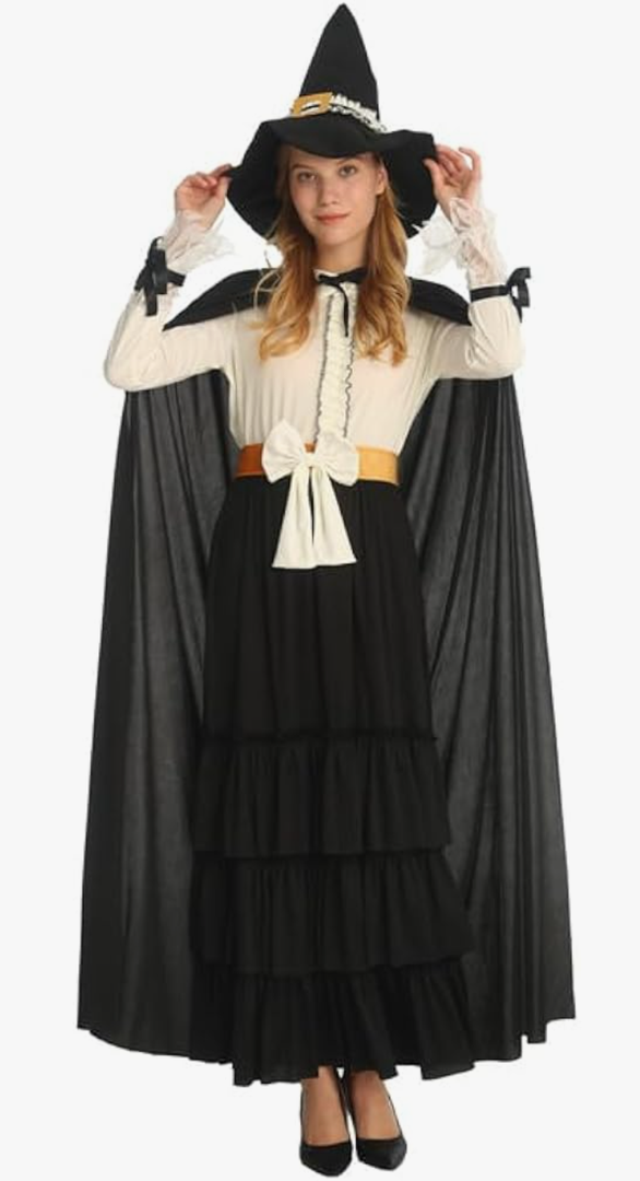 SKAYS Witch Costume For Woman Womens Halloween Costumes Witch Costume Outfit For Adult Women 5PCS Edwardian Renaissance Size M