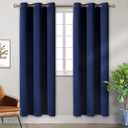 BGment Blackout Curtains for Bedroom - Grommet Thermal Insulated Room Darkening Curtains for Living Room, Set of 2 Panels (38 x 84 Inch, Navy Blue)