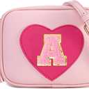 3 4 5 6 7 8 Year Old Girl Birthday Gifts Initial Toddler Girl Purse Kids Purse Toddler Girls Gift Heart Purse (Light Pink)