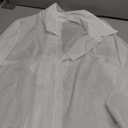 GORGLITTER Women's Plus Size Chiffon Long Sleeve Tops Blouse Dressy Casual Bow Collared Shirt Sheer Button Up Fall Top (White)