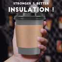 100 Pack - 12 oz Disposable Coffee Cups To Go with Lids Sleeves and Straws 100% Biodegradable & Compostable Pla Eco Friendly Paper Coffee Cups for Tea Coffee Hot Chocolate