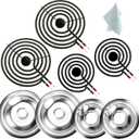 UPGRADEDW10196405 W10196406 Electric Stove Burner Drip Pans & MP21YA MP15YA Electric Range Burner Element Unit Set fit for Whirlpool Kenmore Amana Range Oven/Stove by Cenipar