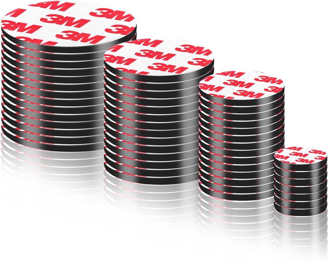 49 Pack, Adhesive Magnets Stickers Dots Big to Small (2", 1.6", 1.2", 0.8"), Round 50mm Magnets for Crafts,20mm, 30mm, 40mm, 50mm Precut Circle Magnetic Tapes Strong Sticky for DIY Projects