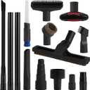 Universal Vacuum Attachments for Shop Vac, 2 1/2" to 1 1/4" Vacuum Hose Adapter, 1 7/8" to 1" Adapter Dust Brush Extension Wand Flexible Crevice Tool Attachment Kits for Shop Vac Accessories