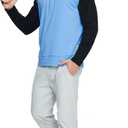 M MAELREG Golf Vests For Men Dry Fit Lightweight Moisture Wicking Performance Sports Breathable Golf 1/4 Zip Pullover Men (Blue, L)