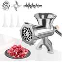 Meat Grinder, Aluminum Alloy Stainless Steel Meat Grinder Manual Small Sausage Stuffer, Meat Mincer for Home