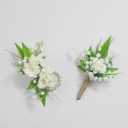 Rinlong Lily of the Valley Corsage and Boutonniere Set Wrist Corsage & Groom Boutonniere for Men Artificial Flowers for Wedding, Prom, Homecoming