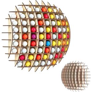 Golf Ball Display Case, Golf Ball Wall Display Rack up to 78 Balls, Wooden Golf Ball Display, Wall-Mounted Golf Ball Storage, Golf Ball Holder Display Wood charring Process