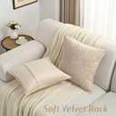 FUTEI Oatmeal Chenille Throw Pillow Covers 16x16 Inch Set of 2,Soft Cozy Bound Edge Design Cushion Case,Home Decor for Couch Bed Living Room