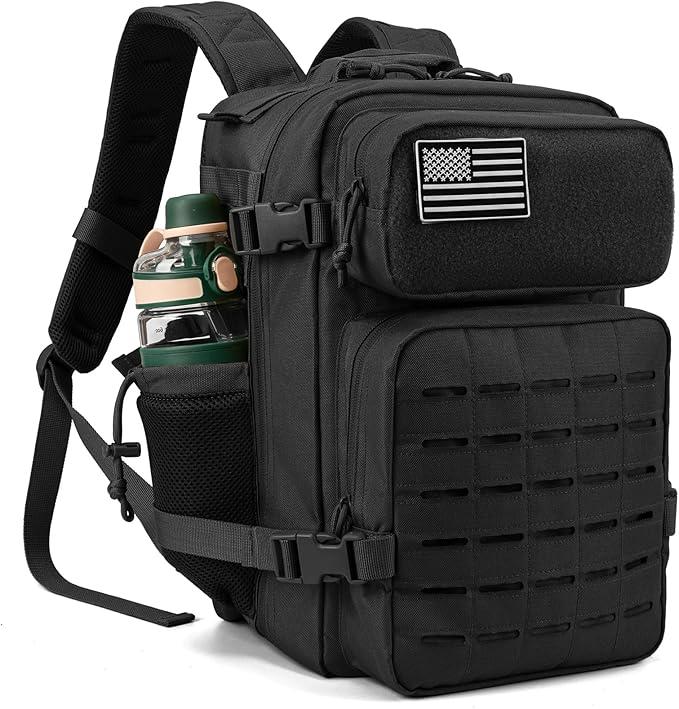 QT&QY 25L/45L Military Tactical Backpack For Men Molle Daypack 3 Day Bug Out Bag Hiking Rucksack With Bottle Holder