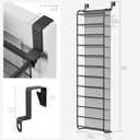 Whitmor 36 Pair Over the Door Shoe Organizer, 12 Tier Hanging Shoe Organizer, Heavy Duty Metal & Mesh Shoe Holder, Hanging Shoe Rack for Closet Storage, 74" H x 21.7" W x 7.5" D, Gunmetal Gray