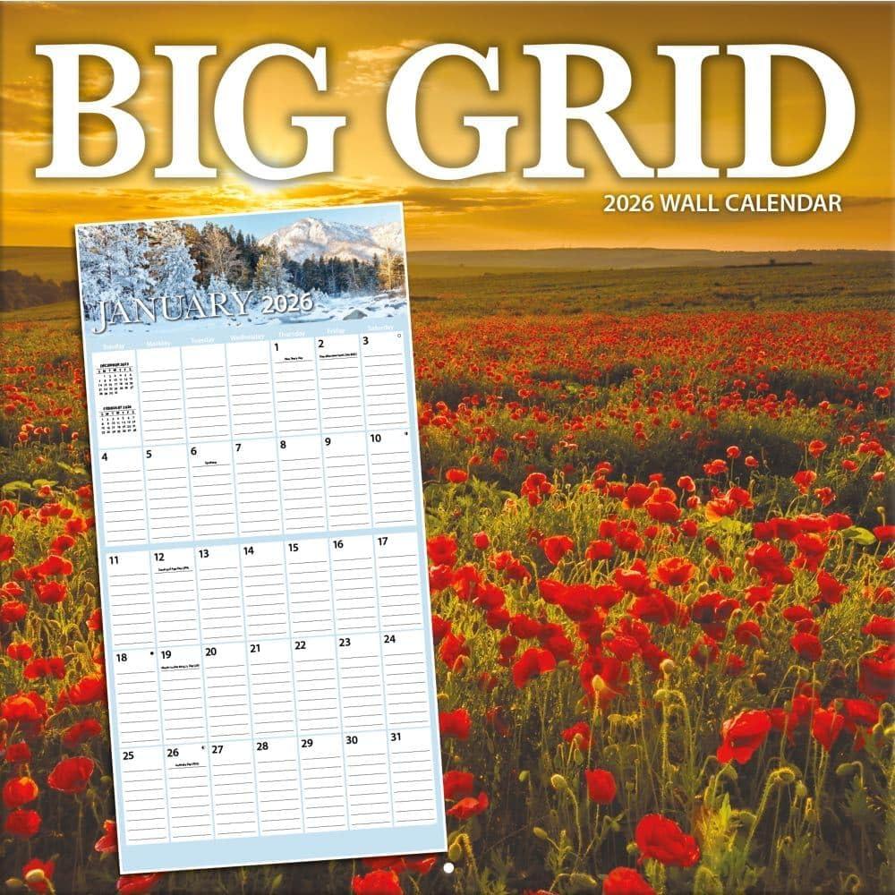 TURNER PHOTOGRAPHIC Big Grid Calendar 12x12 Photo Wall Calendar (26998940079)
