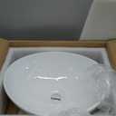 KES Oval Vessel Sink, White Ceramic Bathroom Vessel Sink 16" x 13" Countertop - Modern Egg Shape Above Counter Bathroom Vanity Sink Bowl, BVS124