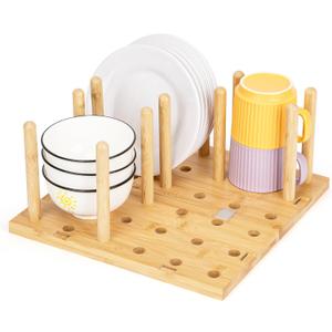 Peg Board Drawer Organizer for Kitchen | Kitchen Drawer Organizers for Dishes Plates Bowls Condiment Spice | Pegboard Organizer for Cabinet RV Storage, 2 Boards&12 Pegs (DD212)