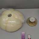 Cream Glass Ceiling Lamp 11.81 Inch Dome Shade Light Fixture for Hallway Bedroom Living Room Dining Room Kitchen(Yellow)