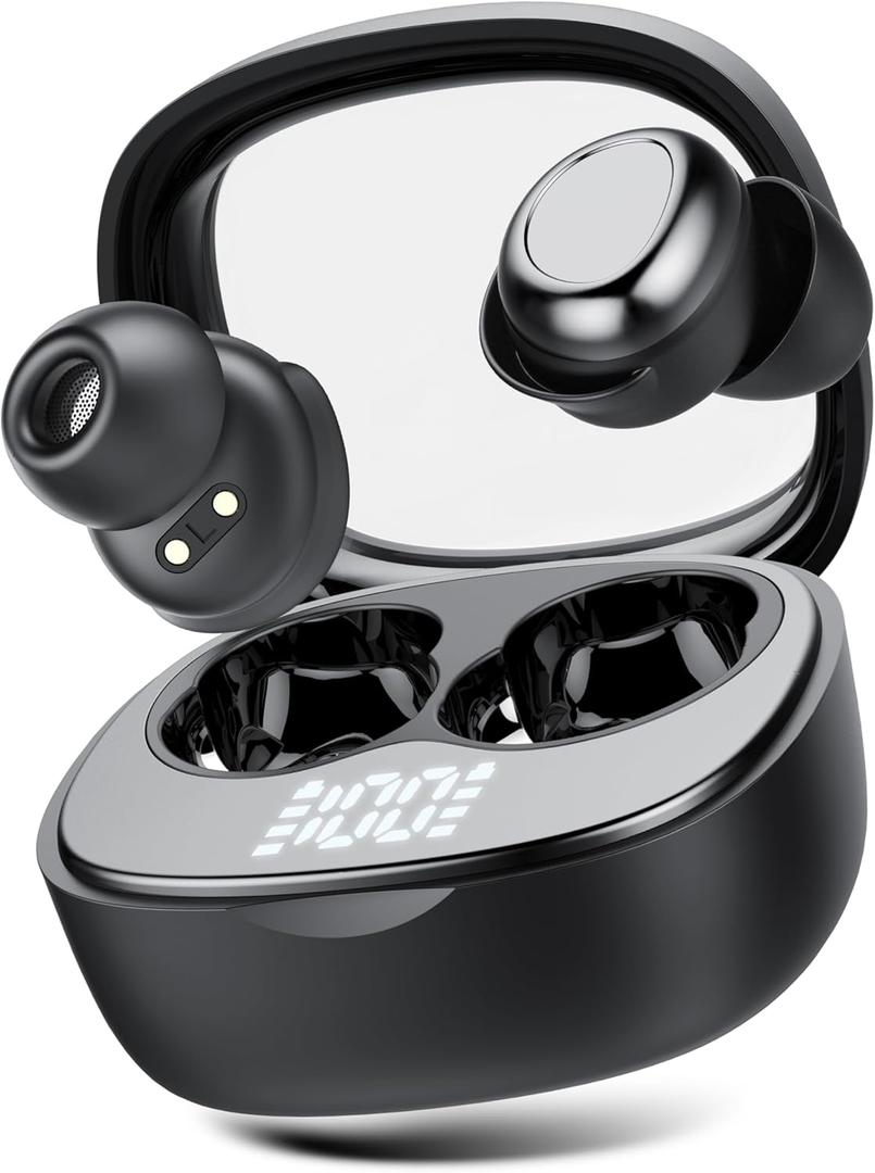 Sleep Ear Buds, New True Wireless Earbuds, Ultra-Mini Bluetooth 5.4 Earbuds for Side Sleepers, 53H Play Hi-Fi Stereo 3D Bass Noise Cancelling Bluetooth headphones, Sleep Mode, IP7 Waterproof Earphones
