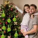 2 x Liliful 18 Pcs Lime Green Furry Christmas Ball Ornaments3.15 Inch Bow Xmas Furry Ornaments Hanging Christmas Pom Pom Ball Decorations for Home Xmas Tree Party Supplies Wall Decor(Style 1,Green)