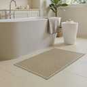 Seavish Woven Bathroom Mat 20"x32" Khaki Bathroom Rugs Non Slip Washable Low Pile Thin Soft and Absorbent Bath Mat Modern Rugs for Bathroom Floor Entryway Shower Sink Vanity