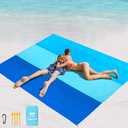 WIWIGO Beach Blanket Waterproof Sandproof Beach Mat 79" X 83"/10'x9'for 2-8 Adults Quick Drying Outdoor Picnic Mat Beach Accessories for Travel, Camping, Hiking