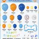 3 x Ouddy Life 128Pcs Bone Balloons Garland Arch Kit, Blue Orange Themed Birthday Party Supplies with Happy Birthday Banner Foil Paw Print Latex Confetti Balloons for Boys Girls Baby Shower