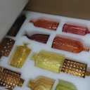 Yaomiao 30 Pcs Vases Bulk Colored Flower Glass Bud Vases Valentine Vintage Colored Glass Bottles Colorful Rustic Embossed for Home Wedding Table Decorations Gifts(Orange Yellow Series)