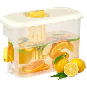 1 Gallon Drink Dispenser for Fridge, Water Container with Spigot, Upgraded Gallon Water Dispenser Ice Tea Pitcher for Fridge, Pack Of 