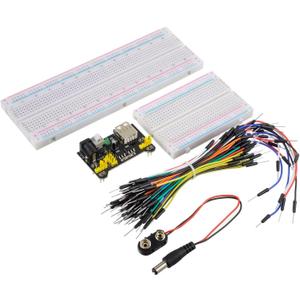 Breadboard Kit with Power Supply Module Jumper WiresBattery Clip830 & 400 tie-Points Breadboard