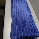 Exclusivo Mezcla Queen Size Flannel Fleece Blanket, Super Soft Striped Jacquard Bed Blanket, Lightweight Fuzzy Cozy for All Seasons, 90x90 Inches, Cobalt Blue