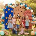 Moukeren 3 Pcs Cookie Theme Arch Backdrop Cover 4ft 5ft 6ft Chocolate Chip Cookie Theme Arch Covers Spandex Backdrop Stand for Birthday Baby Shower Ceremony Photography Party Decoration