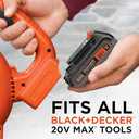 beyond by BLACK+DECKER 20V MAX 2.0 Ah Lithium Ion Battery - Rechargeable - Compatible with the 20V MAX BLACK + DECKER Battery Platform (LBXR2020APB) (2pack)