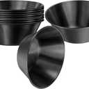 uxcell 10pcs Stainless Steel Dishes, 1.5OZ Small Metal Dipping Bowl Serving Dishes Condiment Cups for Home Party Restaurant Picnic Travel, Round Black