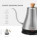 Bodum 27oz Melior Gooseneck Electric Water Kettle, Pour Over Coffee & Tea, Brushed Stainless Steel