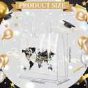 Shinylin 24 Pcs Black Graduation Plastic Gift Bags with Handles PVC Reusable Treat Bags Goody Candy Snack Treat Gift Tote Bag for Graduation Party Favor