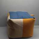 Big Joe Square Ottoman Weatherproof Bean Bag Footrest, Sunset Block Intertwist, Weather Resistant UV-Protected Fabric, 2 feet