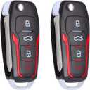 Key Fob Replacement 2 Pack Keyless Entry Car Key Fits for Ford Mustang Explorer Edge Fusion F150 F250 F350 Mazda Mercury Lincoln CWTWB1U331 (Red Side)