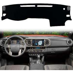 KEEGTBOX Dash Mat Cover Interior Dashboard Protector pad Compatible with Toyota Tacoma SR SR5 TRD Sport TRD Off-Road Limited and TRD Pro 2016-2023 Dashboard Cover Pad Carpet Protector (Black Trim)