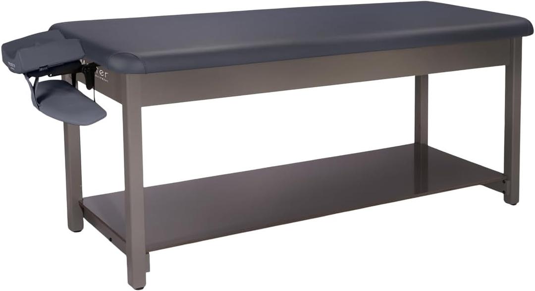 Master Massage 30" Bahama Stationary Massage Table – Heavy-Duty Clinic & Treatment Bed with Open Storage Shelf – Agate Blue