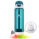 World's 1st Smart Water Bottle with Filter and Reminder to Drink Water, Water Bottle with Filter, Filtered Water Bottle with Straw, Lights & Sound Reminder to Keep Hydrated, 26oz (HS2C) (Green)