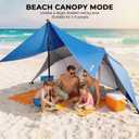 HOMEDEMO 9.5FT Oversized Beach Umbrella Shelter with Patented Side Panels, 3-in-1 Canopy Umbrella Shade Tent for Sports Games, Beach, Picnic, Bleacher Blue