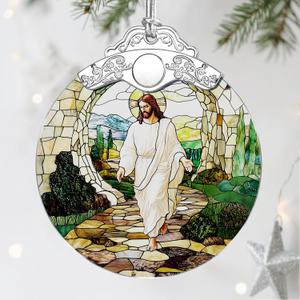 Religious Christmas Ornaments, Stained Glass Jesus Ornament, Christmas Tree Ornaments, Holiday Decorations, Christian Gifts, Religious Gift, Holiday Party Gifts, and Xmas Gift Ideas - Jesus