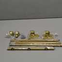 ENJOYBASICS No Drill Curtain Rods for Window 28 to 60 Inches, 5/8 Inch Diameter Renter Friendly Drapery Rod with Adhesive Brackets without Drilling, Adjustable from 27 to 65 Inches, Gold