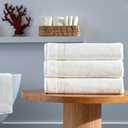 Ozdilek 4-Piece Bath Towels, 27x54, 100% Turkish Cotton, Luxury Quick Dry, Extra Large, Fade-Resistant, Eco-Friendly, Spa Towel, Comfortable (Ivory)
