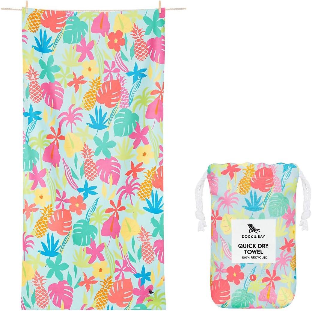 Dock & Bay Beach Towel - Quick Dry, Sand Free - Compact, Lightweight - 100% Recycled - Includes Bag - Aloha Glow - Large (160x90cm, 63x35) Dock & Bay Beach Towel - Quick Dry, Sand Free - Compact, Lightweight - 100% Recycled - Includes Bag - Aloha Glow - Large (160x90cm, 63x35)