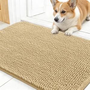 OLANLY Dog Door Mat for Muddy Paws 24x16, Super Absorbent Chenille Mud Mat
Beige, Absorbs Moisture and Dirt, Non-Slip Machine Washable Doormat, Quick-Drying Indoor Entryway Floor Carpet for Dogs