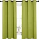 NICETOWN Thermal Insulated Solid Grommet Top Blackout Holiday Decorative Curtains/Drapes for Kid's Room (1 Pair, 42 x 63 inches in Fresh Green)