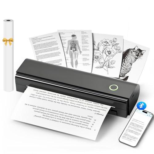 NDYIN Portable Printers Wireless for Travel, N80 Wireless Thermal Printer Bluetooth Inkless Printer Support 8.5" X 11" US Letter & A4, Compatible with iOS, Android, Laptop