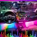 STONEBANKS 5.9FT Car LED Strip Lights, 72LEDs Smart RGB Car Interior Lights with APP & Remote Dual Control, Multicolor Music Sync and Mic Mode 4-in-1 Lines Design LED Lights for Car Decor