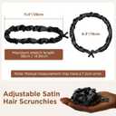 2 x 3PCS Adjustable Hair Ties, Afro Puff Satin Hair Tie Elastics Satin Non-Damage Adjust Ponytail Holders for Black Women Thick and Nature Style