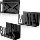 Desktop Mail Letter Holder 3 Pieces Black Bills Organizer Modern Cutout Envelope Holder Acrylic Desk Mail Organizer Envelope Design Mail Holder for Desk Desktop Mail Sorter for Home and Office